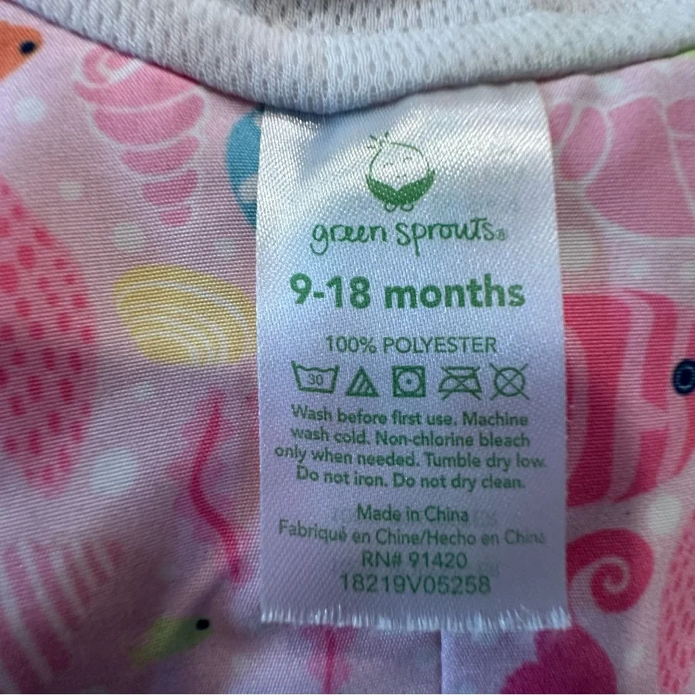 Green Sprouts Pink Mermaid & Sea Life Baby Sun Hat